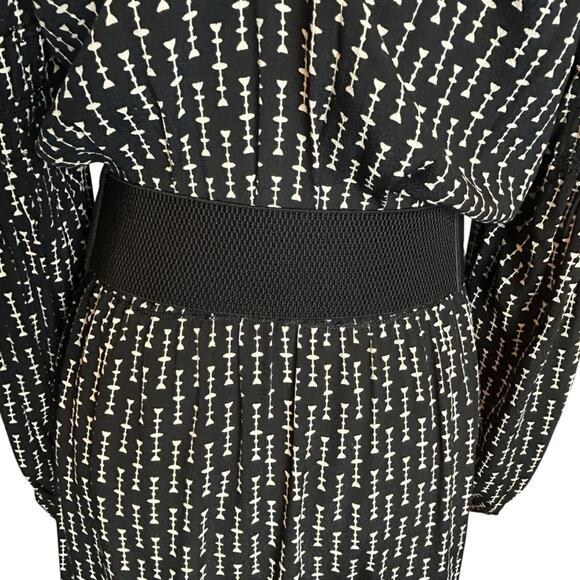 Max Studio Dress Womens Size XS Black Tan Stretch Waist Wide Belt Business Y2K - Picture 8 of 14